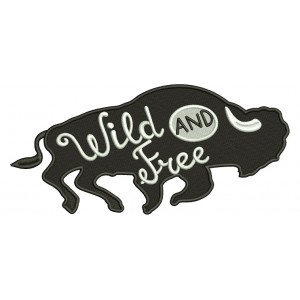 Wild And Free Bison Filled Machine Embroidery Design Digitized Pattern